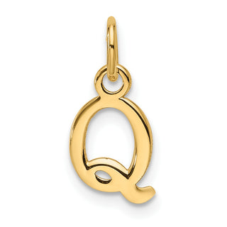 14K Yellow Gold Cutout Letter Q Initial Pendant