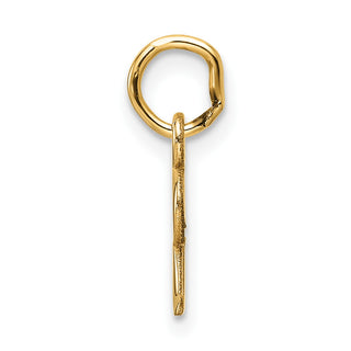 14K Yellow Gold Cutout Letter R Initial Pendant