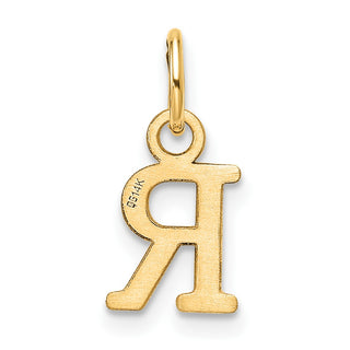 14K Yellow Gold Cutout Letter R Initial Pendant