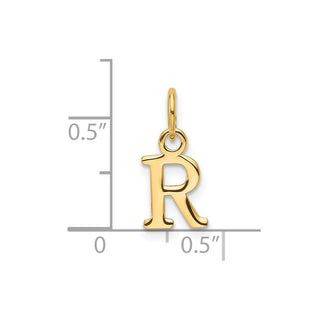 14K Yellow Gold Cutout Letter R Initial Pendant