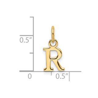 14K Yellow Gold Cutout Letter R Initial Pendant