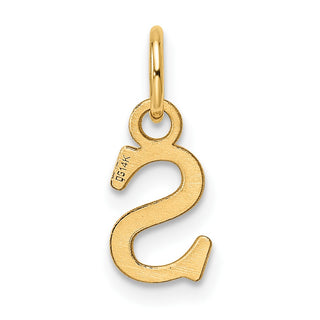 14K Yellow Gold Cutout Letter S Initial Pendant