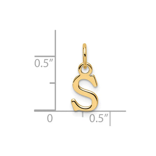 14K Yellow Gold Cutout Letter S Initial Pendant