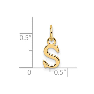 14K Yellow Gold Cutout Letter S Initial Pendant
