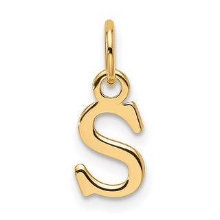 14K Yellow Gold Cutout Letter S Initial Pendant