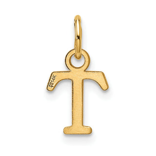 14K Yellow Gold Cutout Letter T Initial Pendant