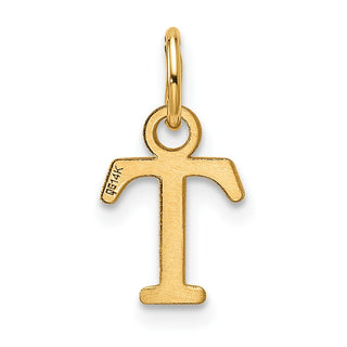 14K Yellow Gold Cutout Letter T Initial Pendant