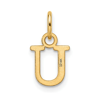 14K Yellow Gold Cutout Letter U Initial Pendant