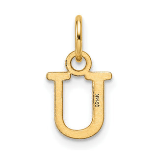 14K Yellow Gold Cutout Letter U Initial Pendant