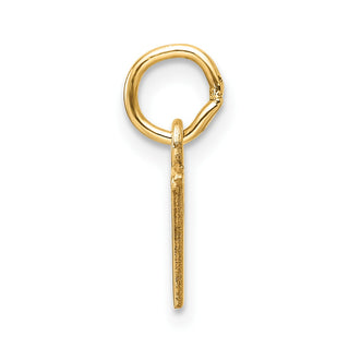 14K Yellow Gold Cutout Letter V Initial Pendant