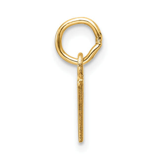 14K Yellow Gold Cutout Letter V Initial Pendant