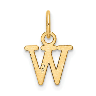 14K Yellow Gold Cutout Letter W Initial Pendant