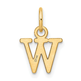 14K Yellow Gold Cutout Letter W Initial Pendant