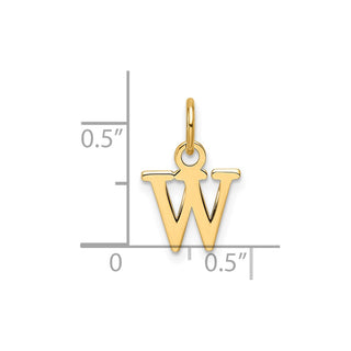 14K Yellow Gold Cutout Letter W Initial Pendant
