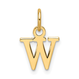 14K Yellow Gold Cutout Letter W Initial Pendant