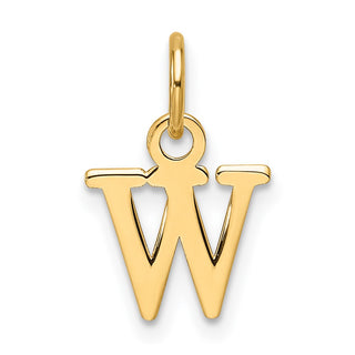 14K Yellow Gold Cutout Letter W Initial Pendant