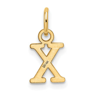 14K Yellow Gold Cutout Letter X Initial Pendant