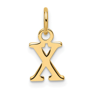 14K Yellow Gold Cutout Letter X Initial Pendant