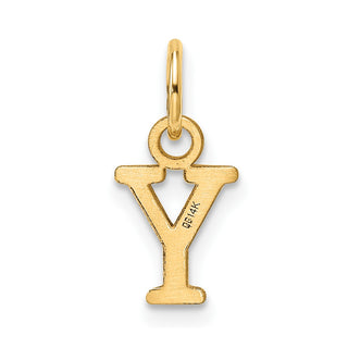 14K Yellow Gold Cutout Letter Y Initial Pendant