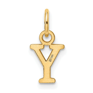 14K Yellow Gold Cutout Letter Y Initial Pendant