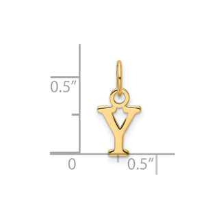 14K Yellow Gold Cutout Letter Y Initial Pendant