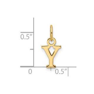 14K Yellow Gold Cutout Letter Y Initial Pendant