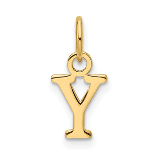 14K Yellow Gold Cutout Letter Y Initial Pendant