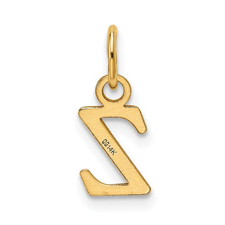 14K Yellow Gold Cutout Letter Z Initial Pendant