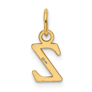 14K Yellow Gold Cutout Letter Z Initial Pendant