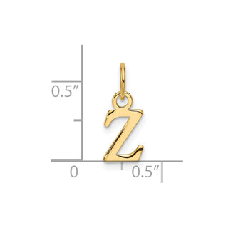 14K Yellow Gold Cutout Letter Z Initial Pendant