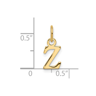 14K Yellow Gold Cutout Letter Z Initial Pendant