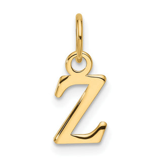 14K Yellow Gold Cutout Letter Z Initial Pendant