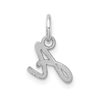 14K White Gold Uppercase Letter A Initial Charm