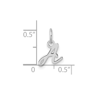 14K White Gold Uppercase Letter A Initial Charm