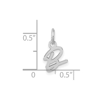 14K White Gold Uppercase Letter B Initial Charm