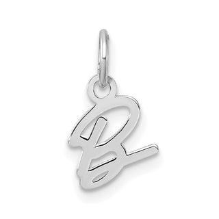 14K White Gold Uppercase Letter B Initial Charm
