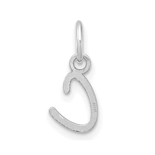 14K White Gold Uppercase Letter C Initial Charm