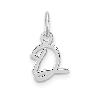 14K White Gold Uppercase Letter D Initial Charm