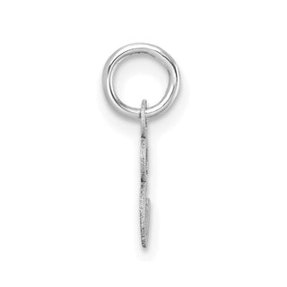14K White Gold Uppercase Letter E Initial Charm