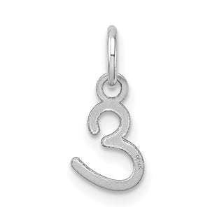 14K White Gold Uppercase Letter E Initial Charm