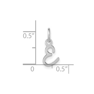 14K White Gold Uppercase Letter E Initial Charm