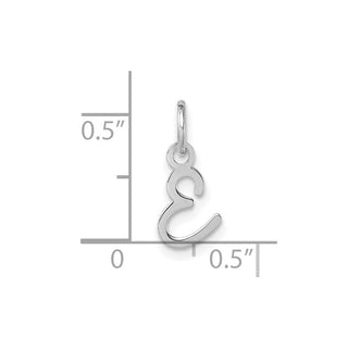 14K White Gold Uppercase Letter E Initial Charm