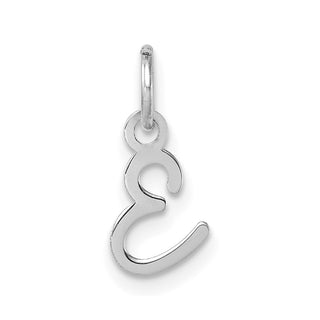 14K White Gold Uppercase Letter E Initial Charm