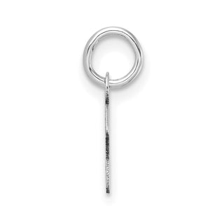 14K White Gold Uppercase Letter F Initial Charm