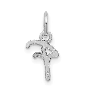 14K White Gold Uppercase Letter F Initial Charm