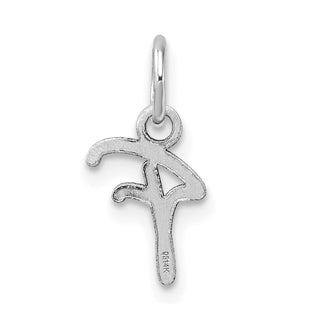 14K White Gold Uppercase Letter F Initial Charm