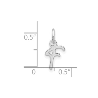 14K White Gold Uppercase Letter F Initial Charm