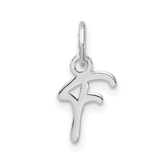 14K White Gold Uppercase Letter F Initial Charm