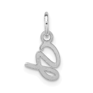 14K White Gold Uppercase Letter G Initial Charm