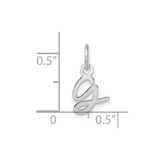 14K White Gold Uppercase Letter G Initial Charm